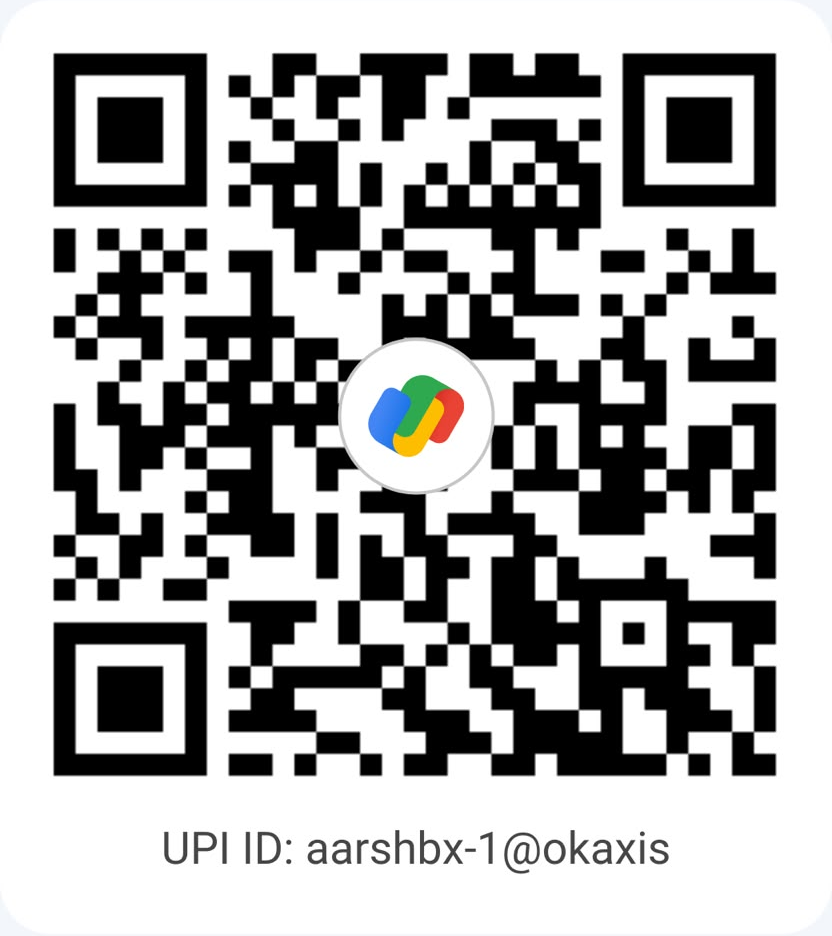 UPI payment QR code for Adarsh, UPI ID aarshbx-1@okaxis